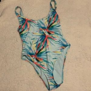 A backless one piece with a high leg